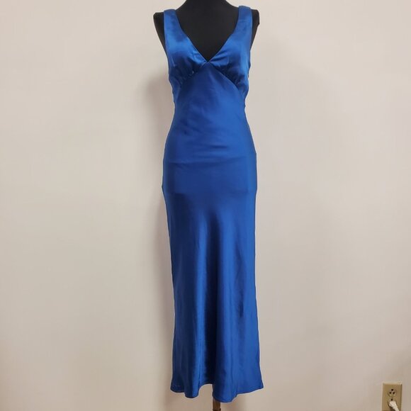 Hello Molly Dresses & Skirts - Hello Molly Womens Babydoll Satin Maxi Dress Size XS Blue Fairy Event Occasion